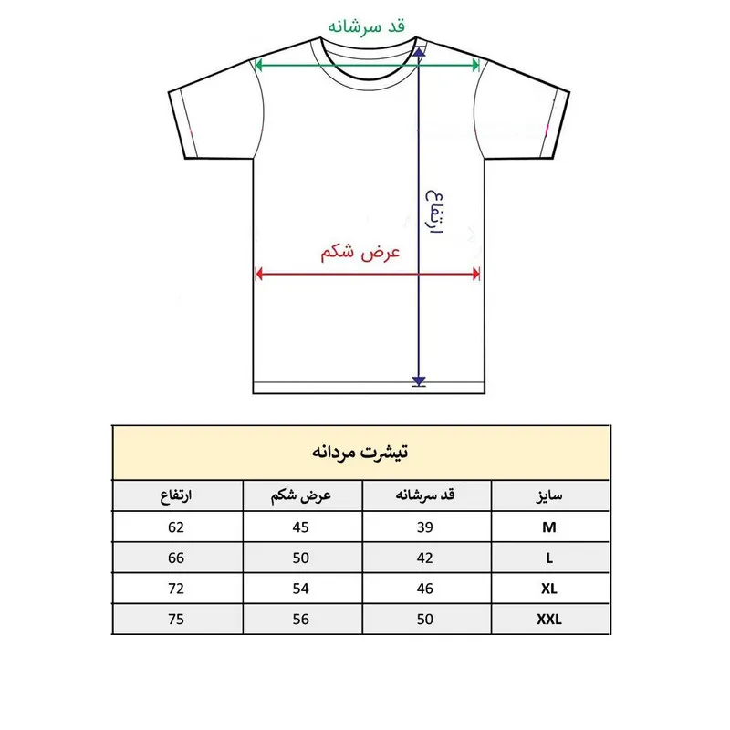 تیشرت آستین کوتاه مردانه طرح ایرانی کد 1330 جنس نخ و پلی استر