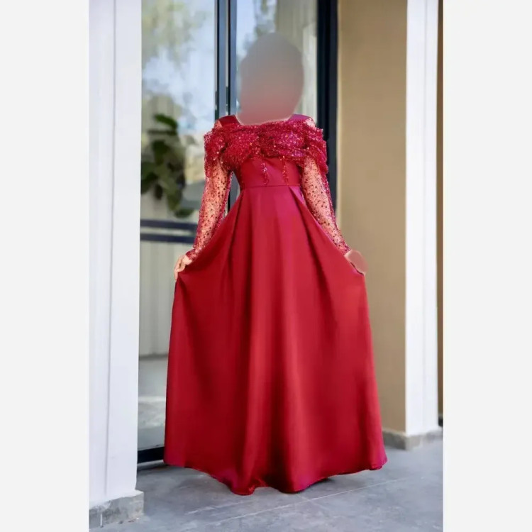 ماکسی مجلسی زنانه ساتن آمریکایی و جسمیکو قد 165 سایز بزرگ