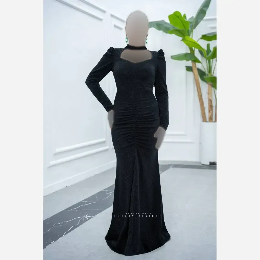ماکسی بلین لمه کره ای قد 160 رنگ مشکی و سبز سایز 40 تا 42