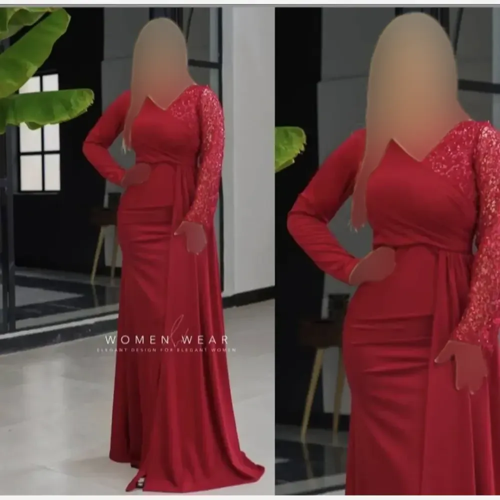 ماکسی سانیل جنس غواصی و اسپایدر رنگ زرشکی قد 160