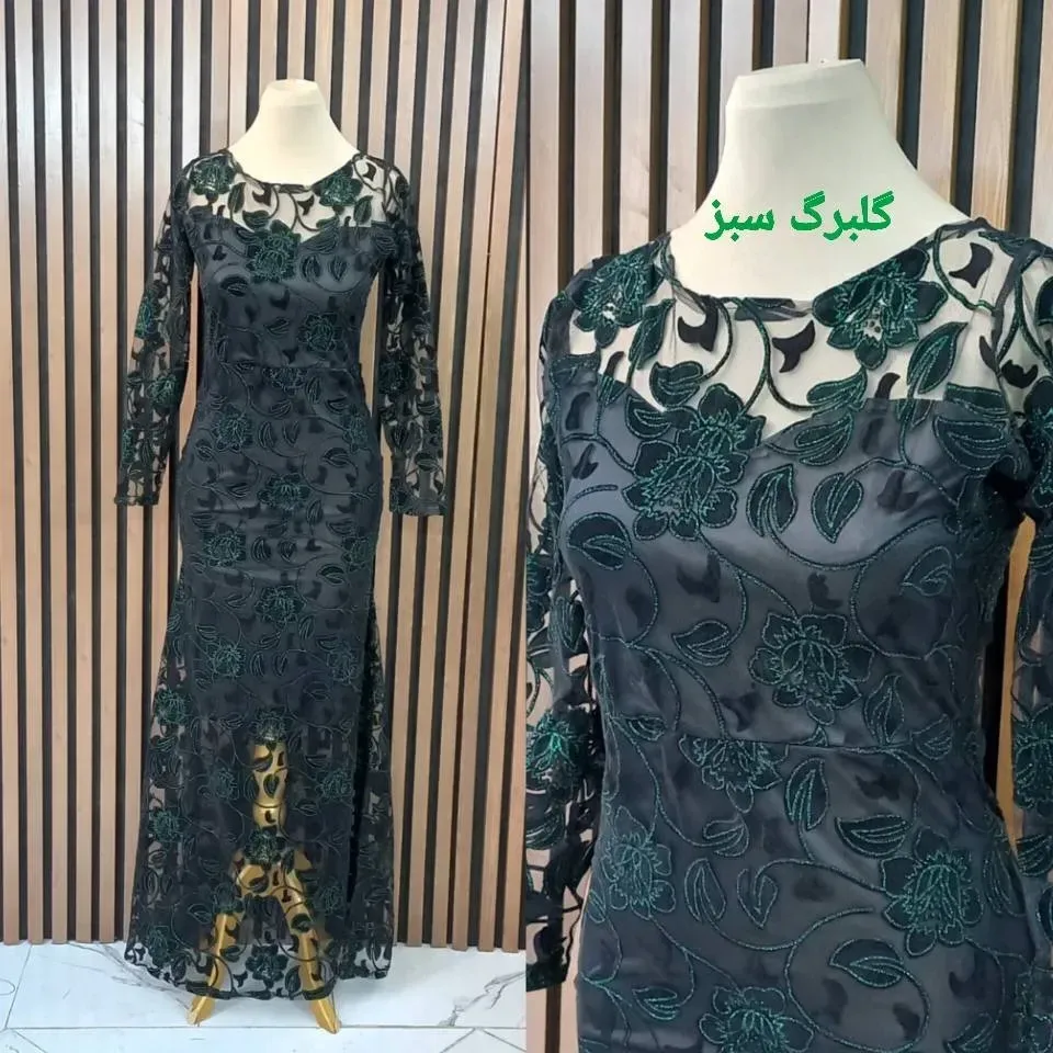 ماکسی مجلسی هیلدا جنس فلوک مخمل شاین قد 160