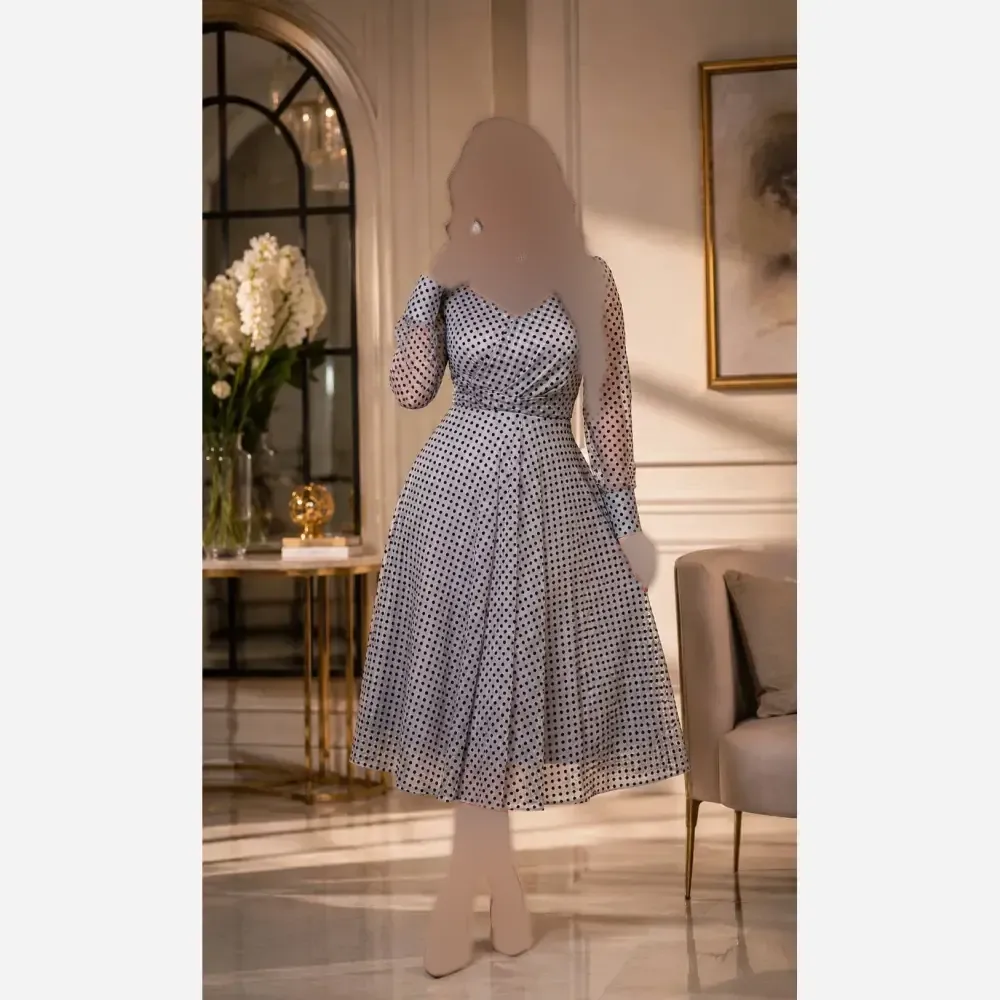 لباس ایسلا فلوک مخمل برجسته قد 120 سایز 42 تا 52