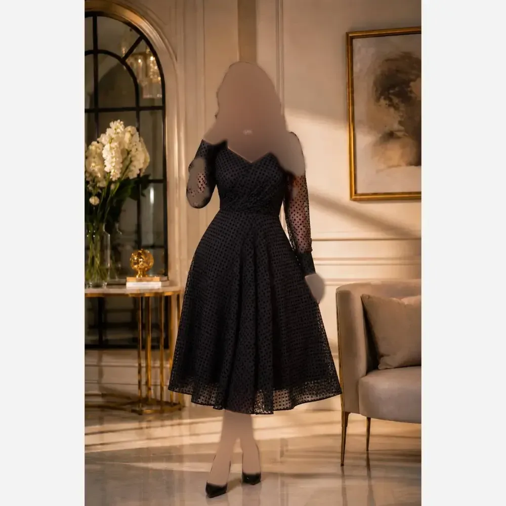 لباس ایسلا فلوک مخمل برجسته قد 120 سایز 42 تا 52
