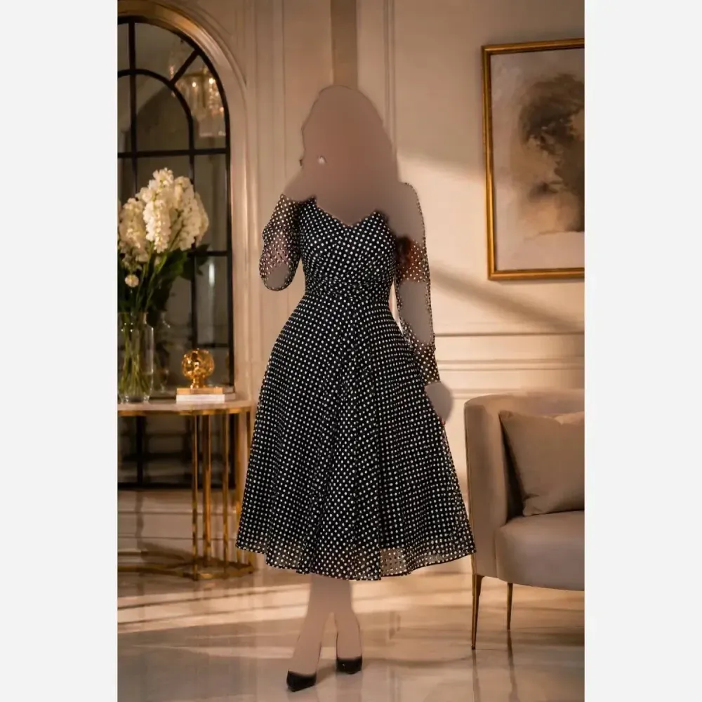 لباس ایسلا فلوک مخمل برجسته قد 120 سایز 42 تا 52