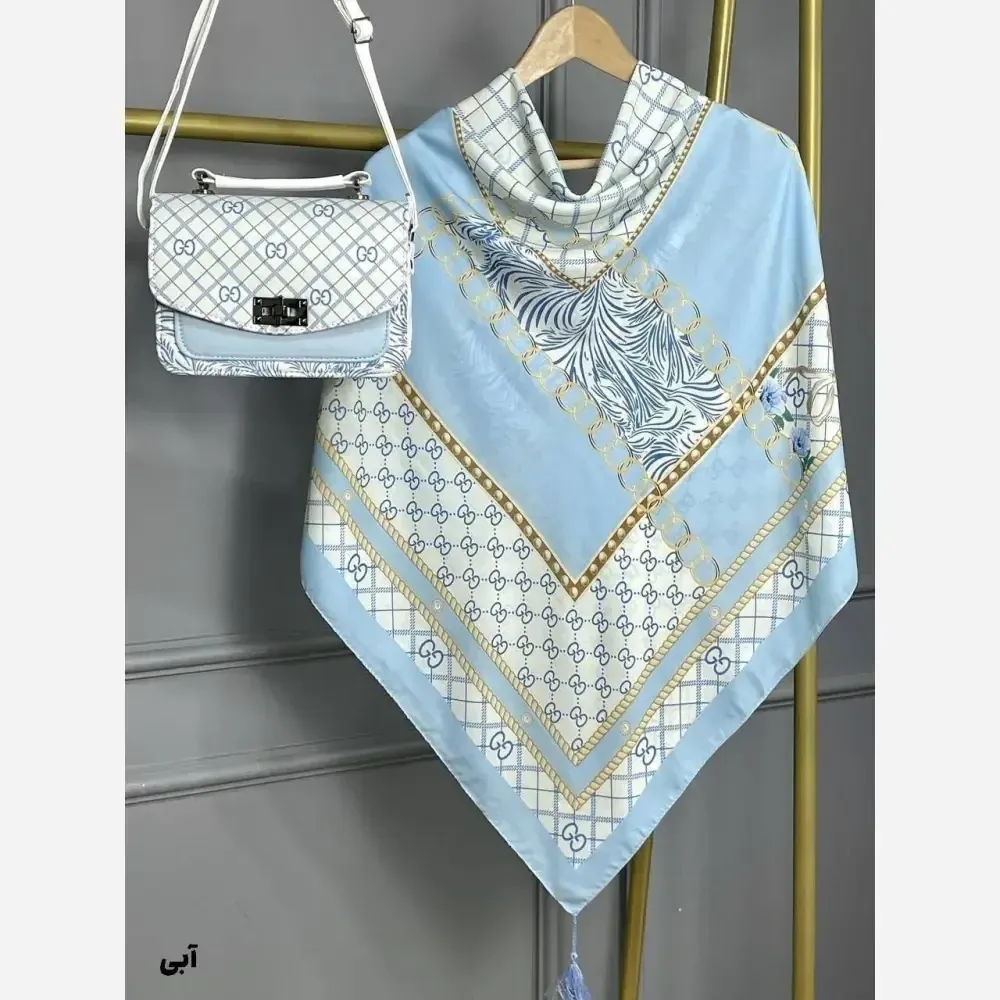 ست کیف و روسری مخمل و چرم صنعتی طرح گوچی پاپیون