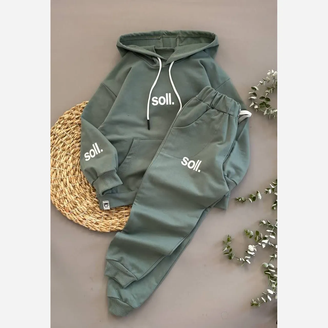 ست هودی و شلوار دورس دو نخ لاکرا پسرانه پاییزه و زمستانه
