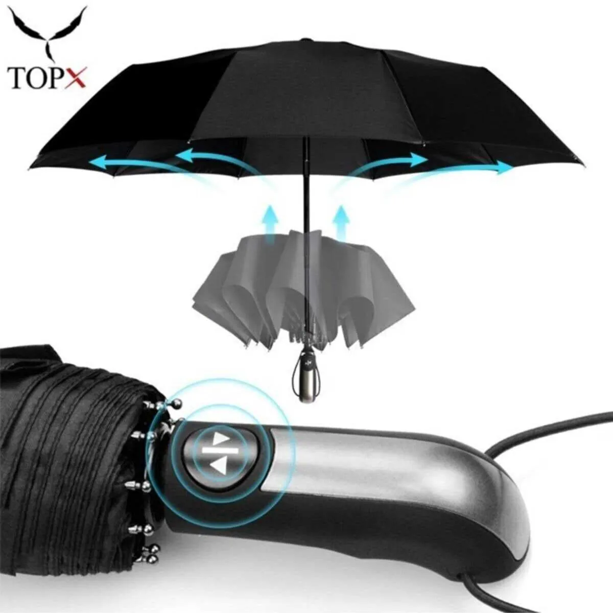 چتر تاشو اتوماتیک 10 فنر مقاوم ویندر پروف دولایه