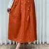 دامن لینن زنانه فری سایز قد 90 سانتیمتر