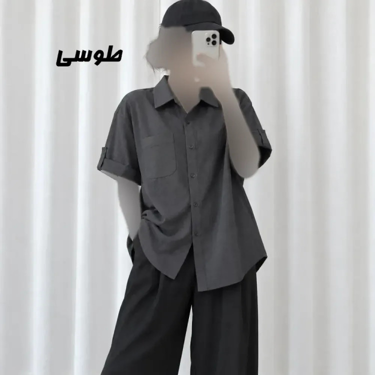 شومیز پری سیلک جلو جیب دکمه دار فری سایز مناسب تا 48 چهارفصل