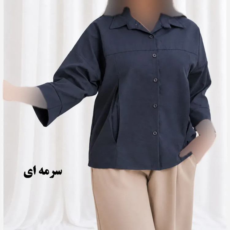 شومیز جلو پیله سیلک فری سایز مناسب تا سایز 48 زنانه و دخترانه چهارفصل راحت