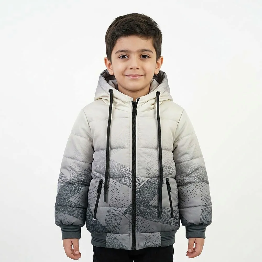 کاپشن پسرانه برزنتی آبرنگی طوسی پاییزه و زمستانه