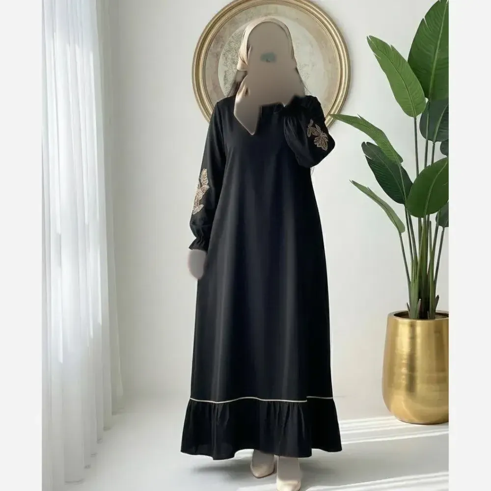 عبا گلدوزی پروانه الیزه فری سایز مشکی