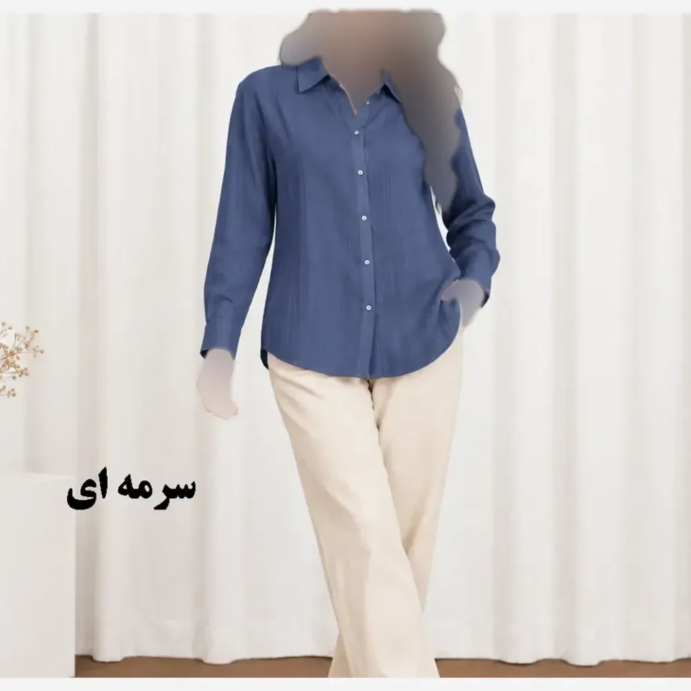 شومیز حریر شیشهای دکمهدار زنانه و دخترانه فری سایز مناسب تا سایز 50