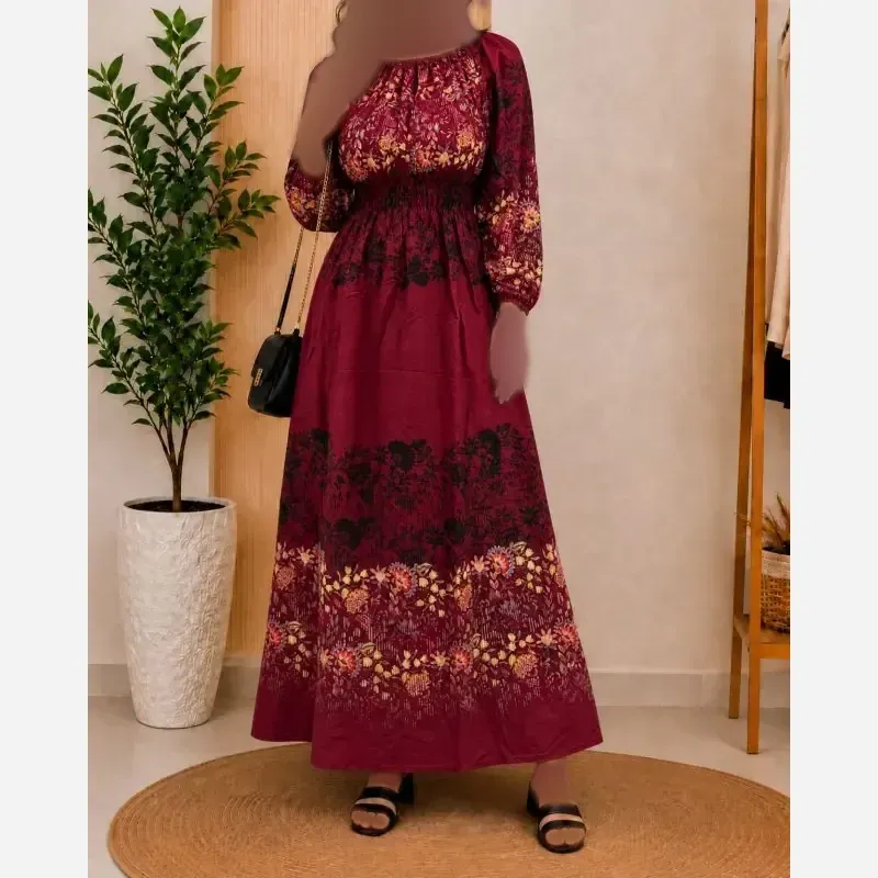 پیراهن ساحلی زنانه حاشیهدار نخی فریسایز