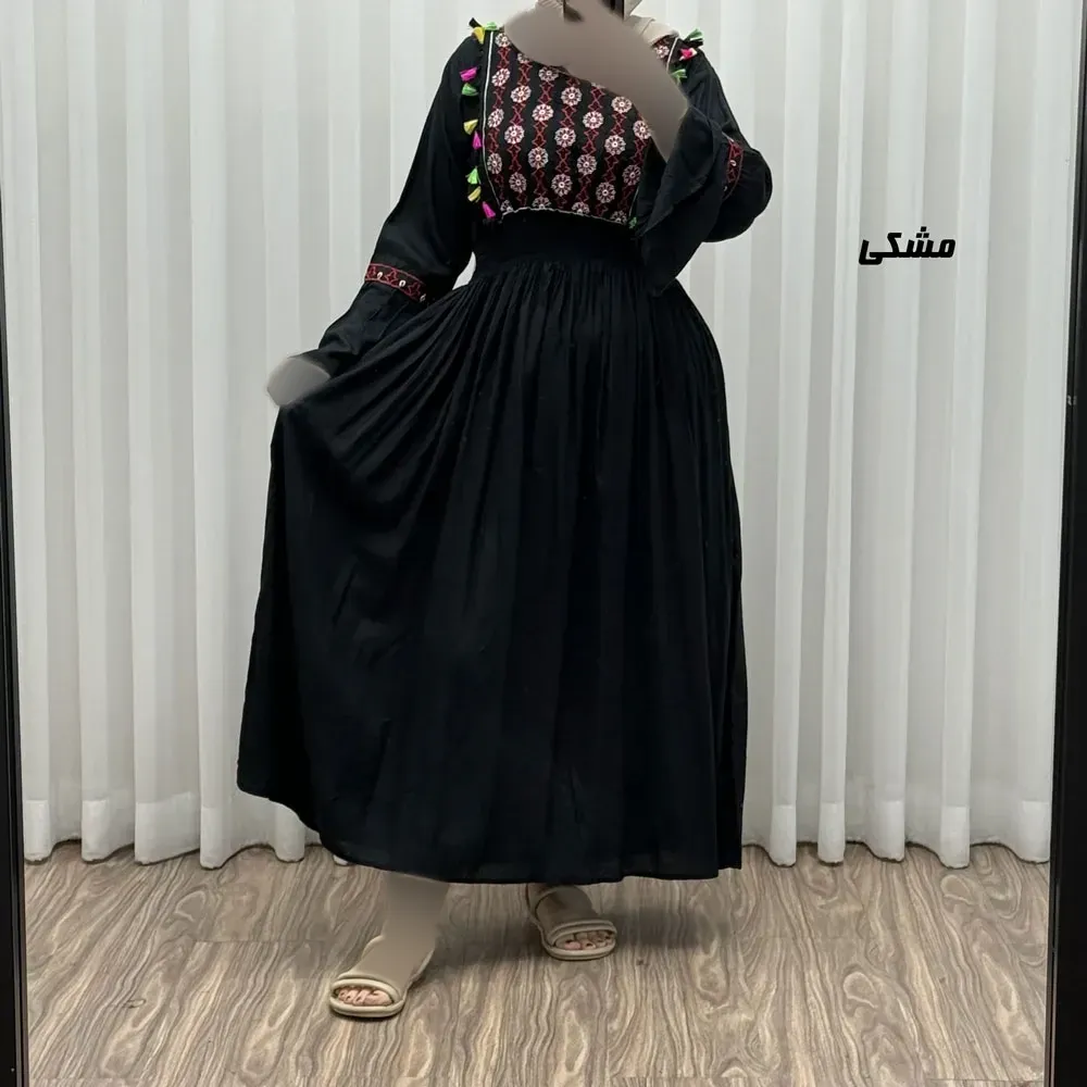 پیراهن نخی گلدوزی زنانه و دخترانه مدل جانان فری سایز مناسب تا 48
