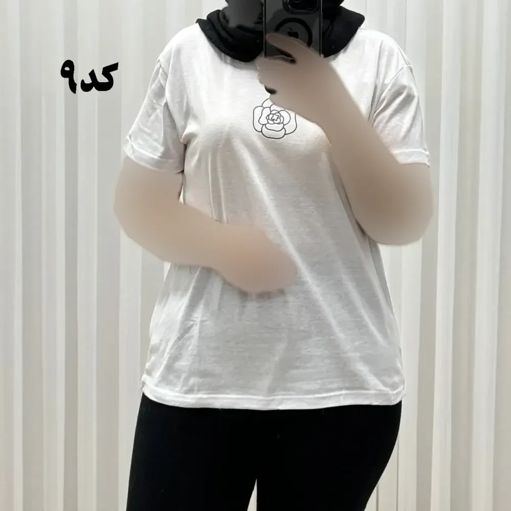 تیشرت زنانه وارداتی میکس طرحبندی کد 1269 جنس نخ پنبه چهارفصل تنخور راحت سایز M L XL