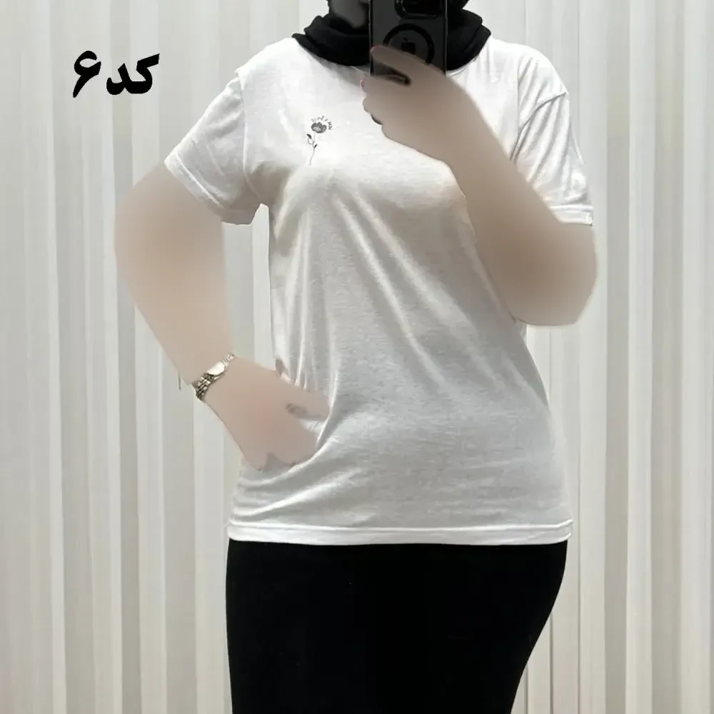 تیشرت زنانه وارداتی میکس طرحبندی کد 1269 جنس نخ پنبه چهارفصل تنخور راحت سایز M L XL