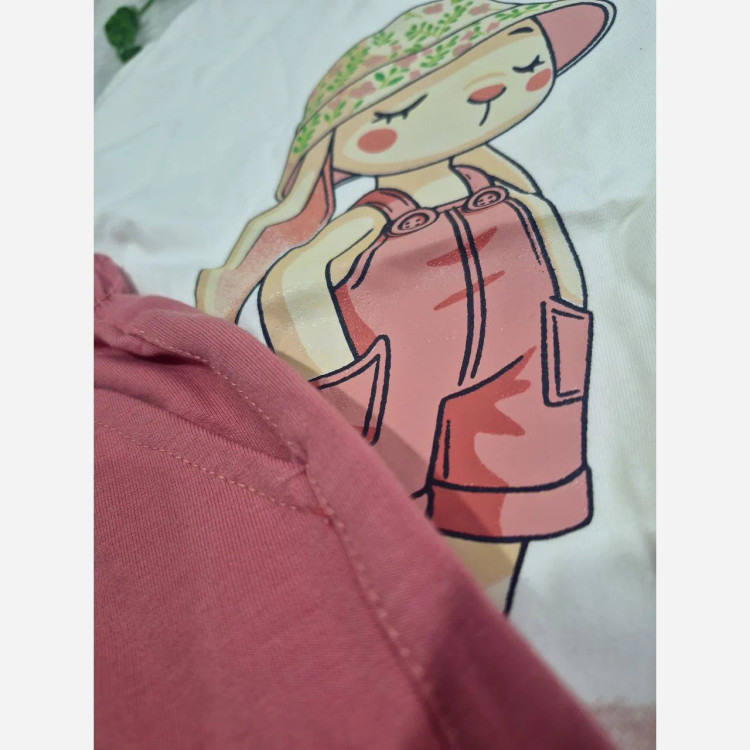 ست تیشرت شلوارک خرگوش دخترانه مدل بانی سایز 35 تا 50