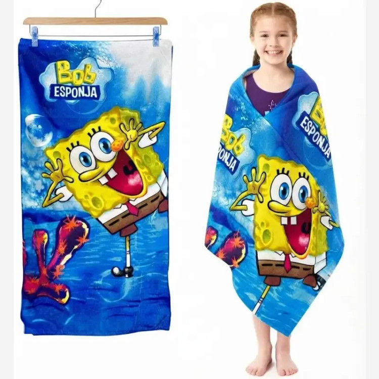 حوله استخری بچگانه طرح باب اسفنجی ابعاد 70 در 140 سانتی متر جنس پلی استر