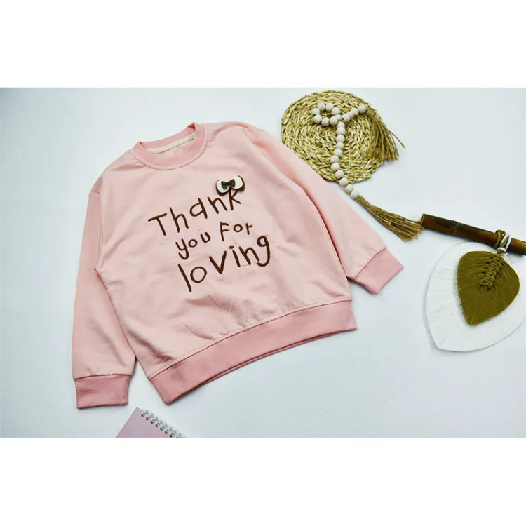 بلوز دخترانه پاپیون پنبهای یقه گرد پاییزه و زمستانه