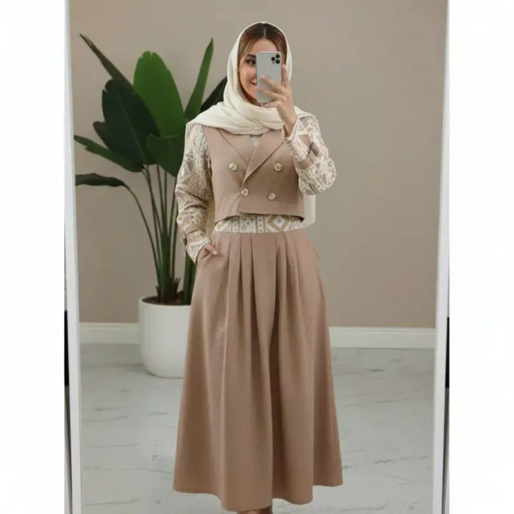 کت و دامن زنانه مدل یلدا جنس شانتون درجه یک رنگبندی متنوع سایزبندی
