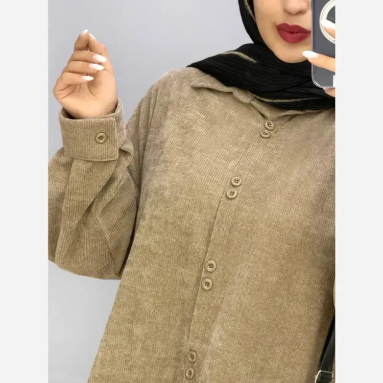 شومیز مخمل کبریتی دکمه دوبل فری سایز بزرگ مناسب سایز 44 تا 54