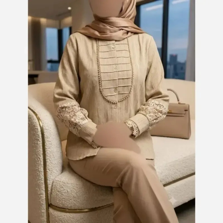 شومیز زنانه مدل آیجان جنس پارچه توکی درجه یک