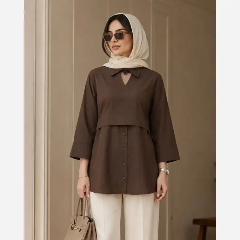 تونیک زنانه لینن مدل پری سایز 38 تا 48